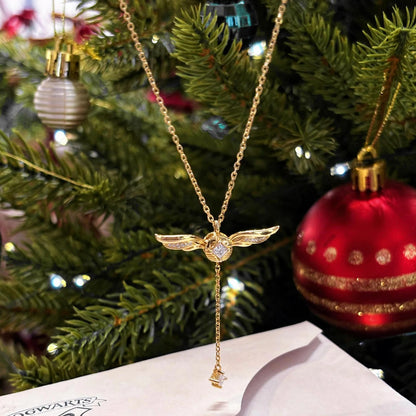 Naszyjnik Lariat ze Złotymi Skrzydłami
