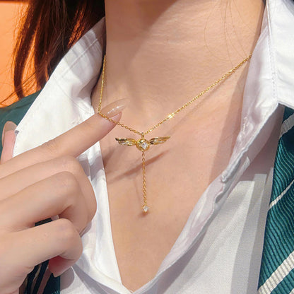 Naszyjnik Lariat ze Złotymi Skrzydłami