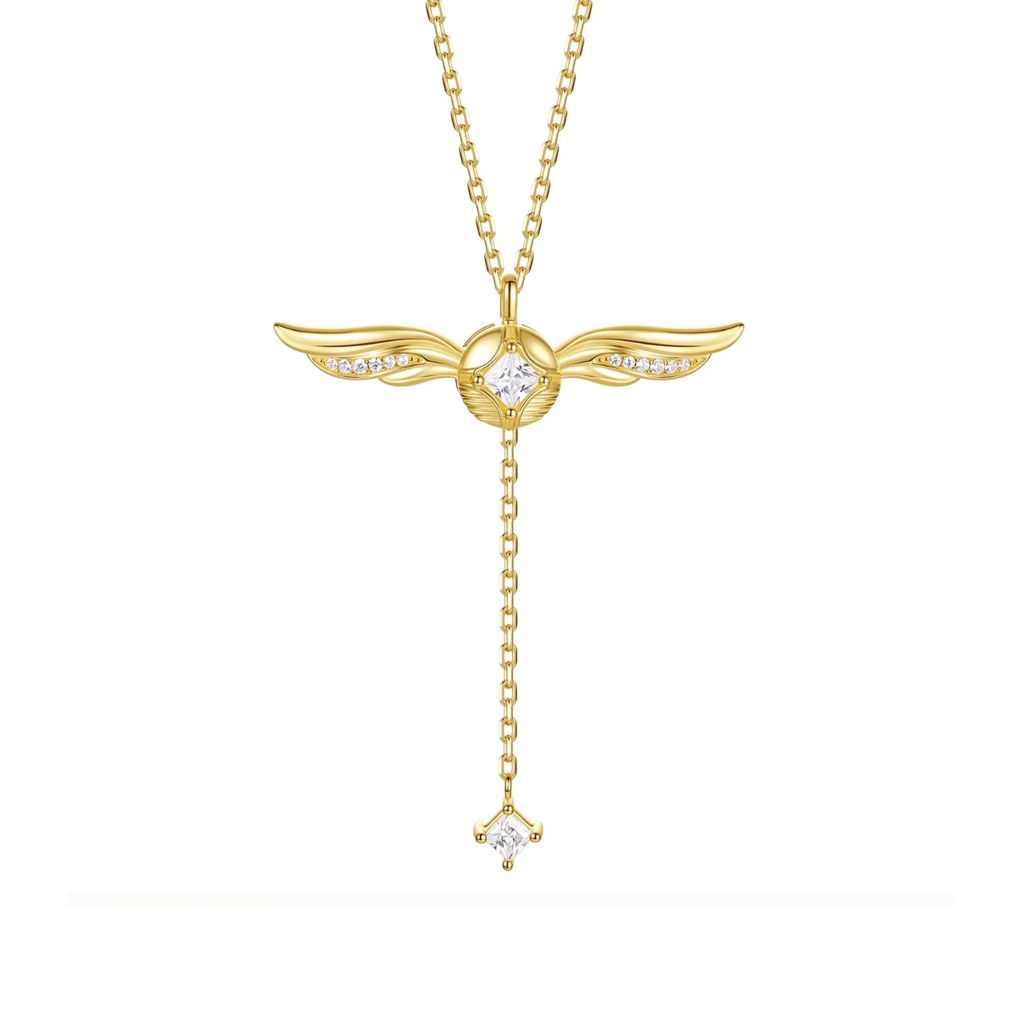 Naszyjnik Lariat ze Złotymi Skrzydłami