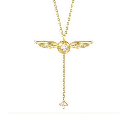 Naszyjnik Lariat ze Złotymi Skrzydłami