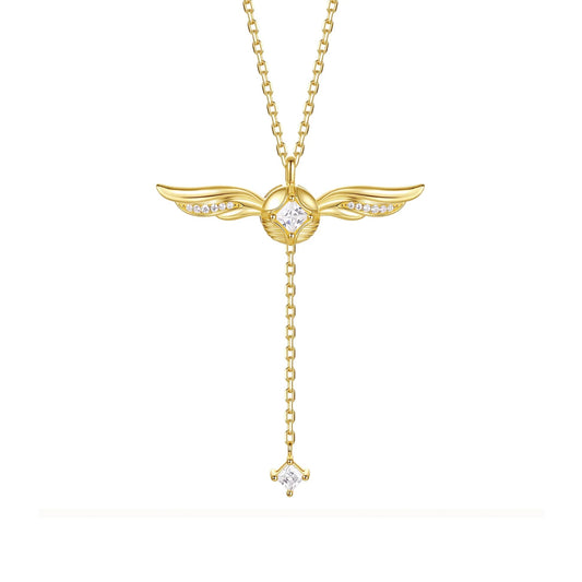 Naszyjnik Lariat ze Złotymi Skrzydłami